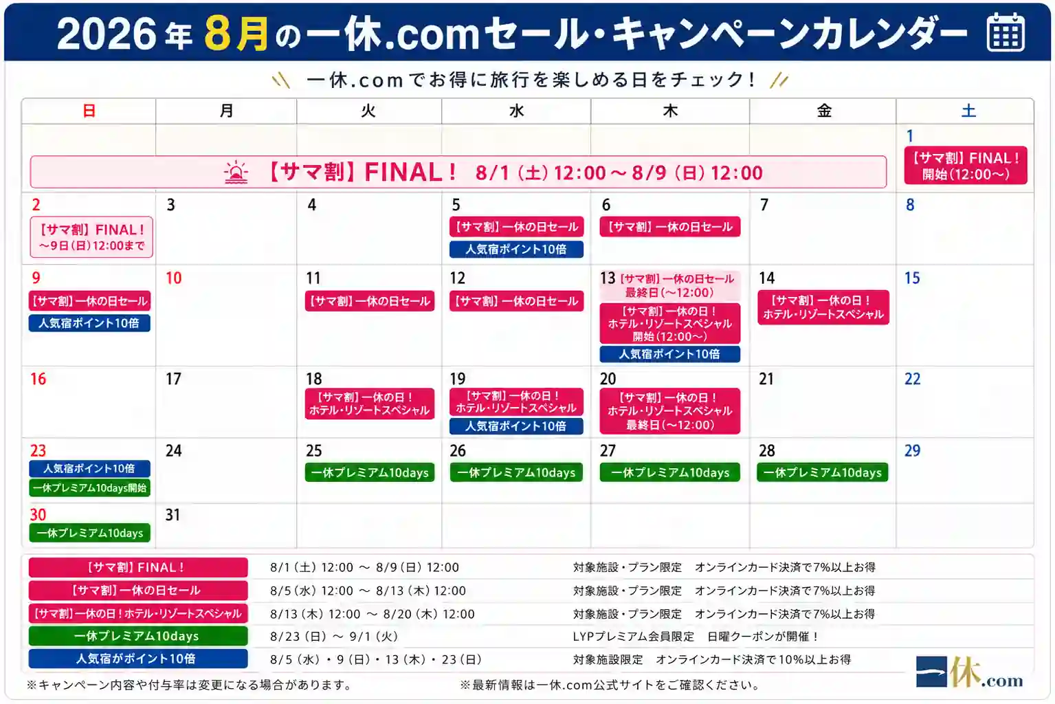 一休 セール 8月