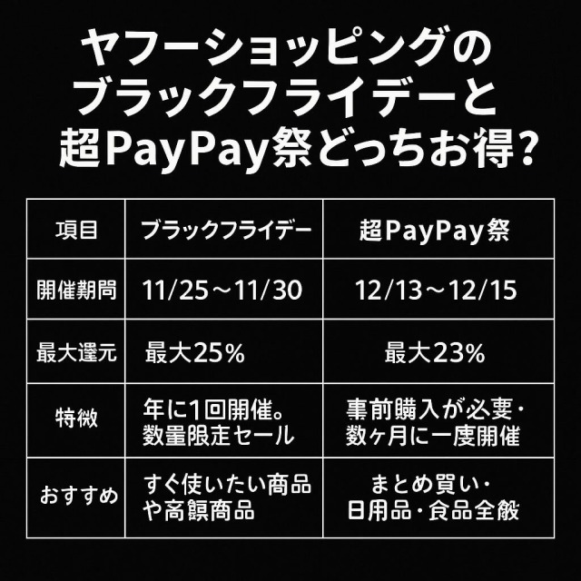 ブラックフライデー 超paypay祭 どっち