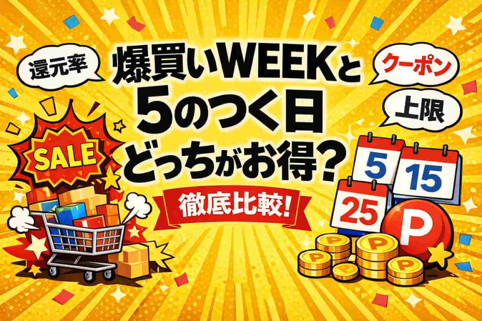2026年2月最新】爆買いWEEKと5のつく日はどっちがお得？還元率・条件