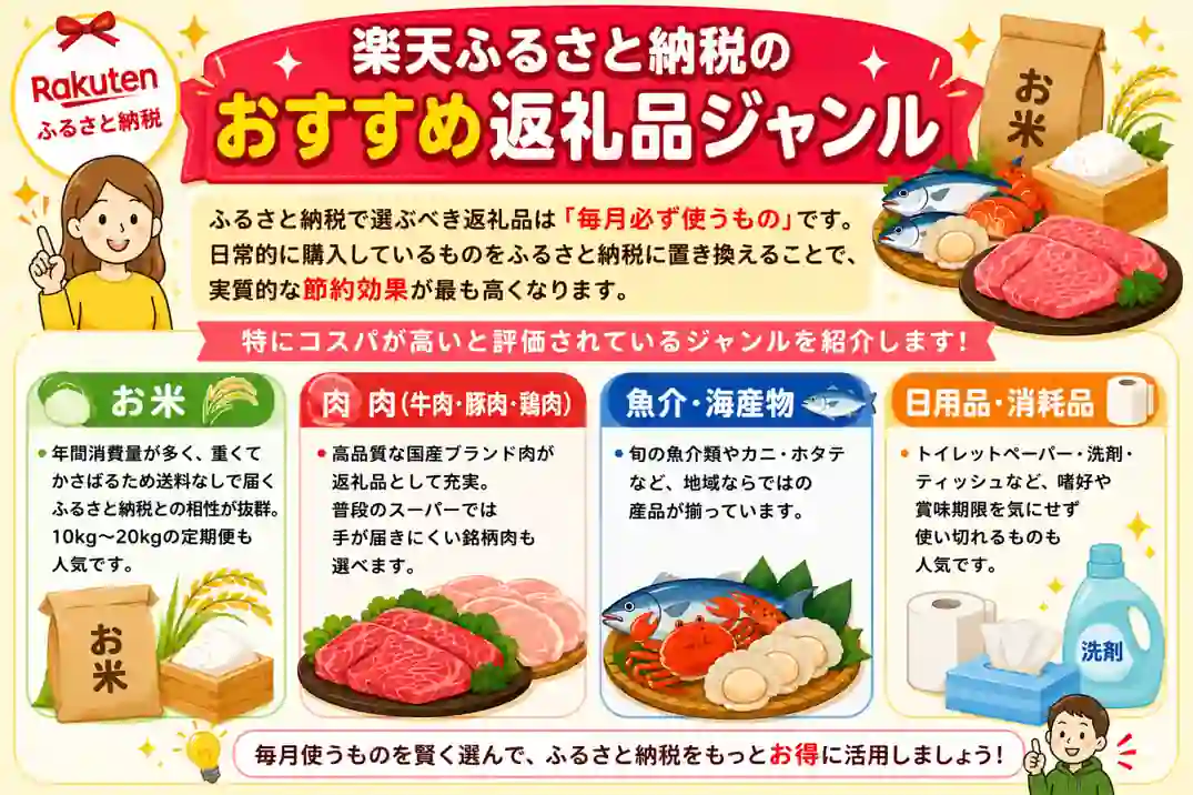 楽天ふるさと納税のおすすめ返礼品ジャンル