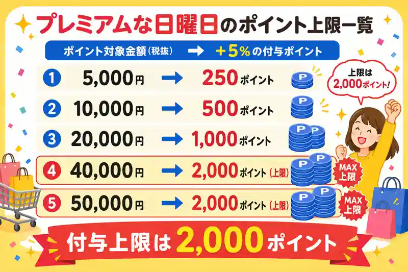 プレミアムな日曜日 上限